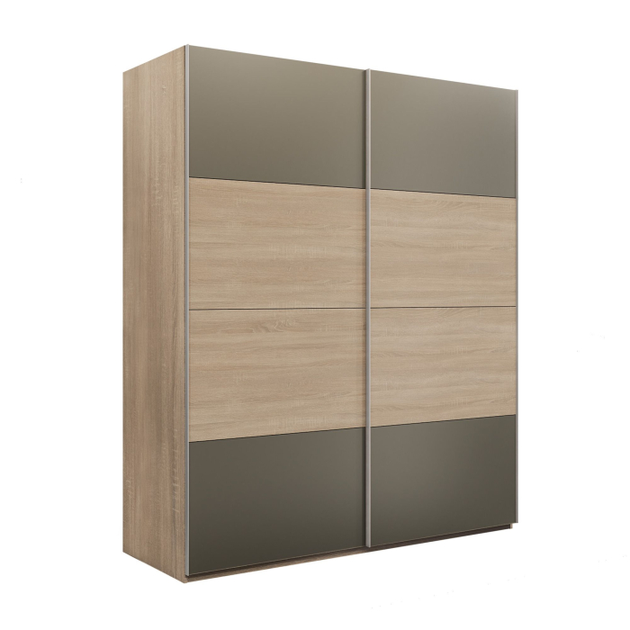 Шкафы-купе 2-х дверные, Шкаф-купе Эста 2-х дверный ДСП/Стекла хаки/Доводчик 200х66х240