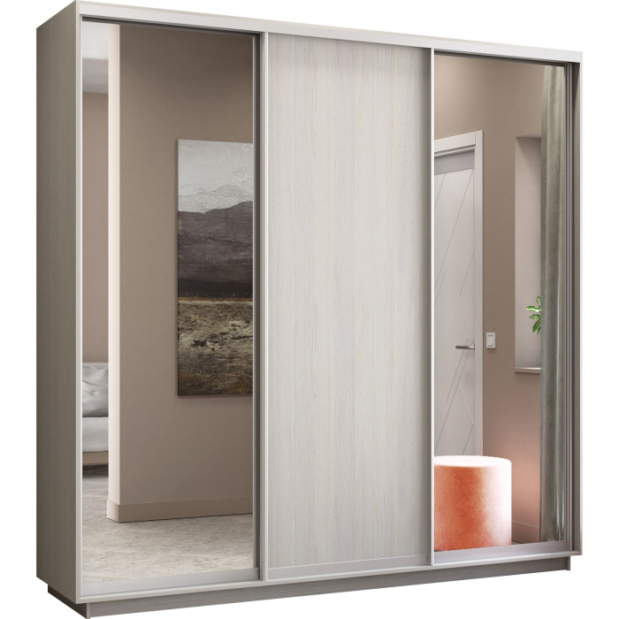Шкафы-купе, Шкаф-купе Экспресс Медиум (2 зеркала) трио 2200 x 2400 x 600
