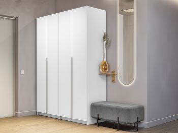 Распашной шкаф Локер 800+800 (Гармошка) с полками и ящиками слева