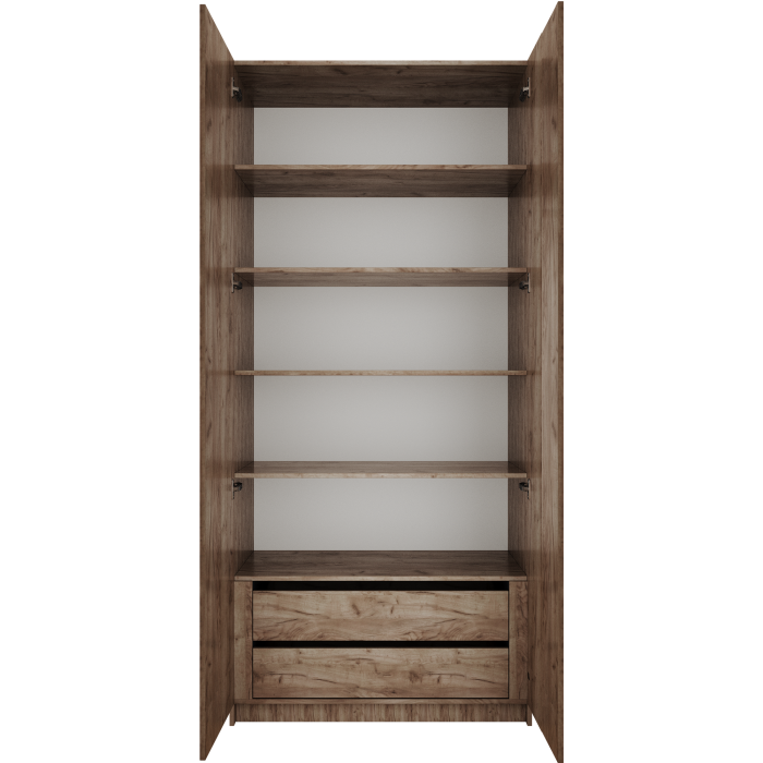 Шкафы двухстворчатые, Шкаф распашной Локер 2-х дверный с полками и 1 модулем