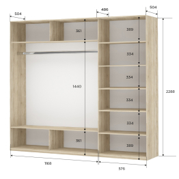 Шкаф-купе Прайм 3-х дверный Стекла фисташка/Доводчики 180х57х230