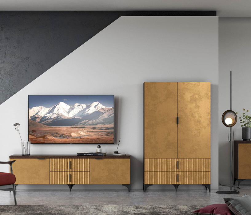 Шер, дуб апрель темный, лофт голден пэлес